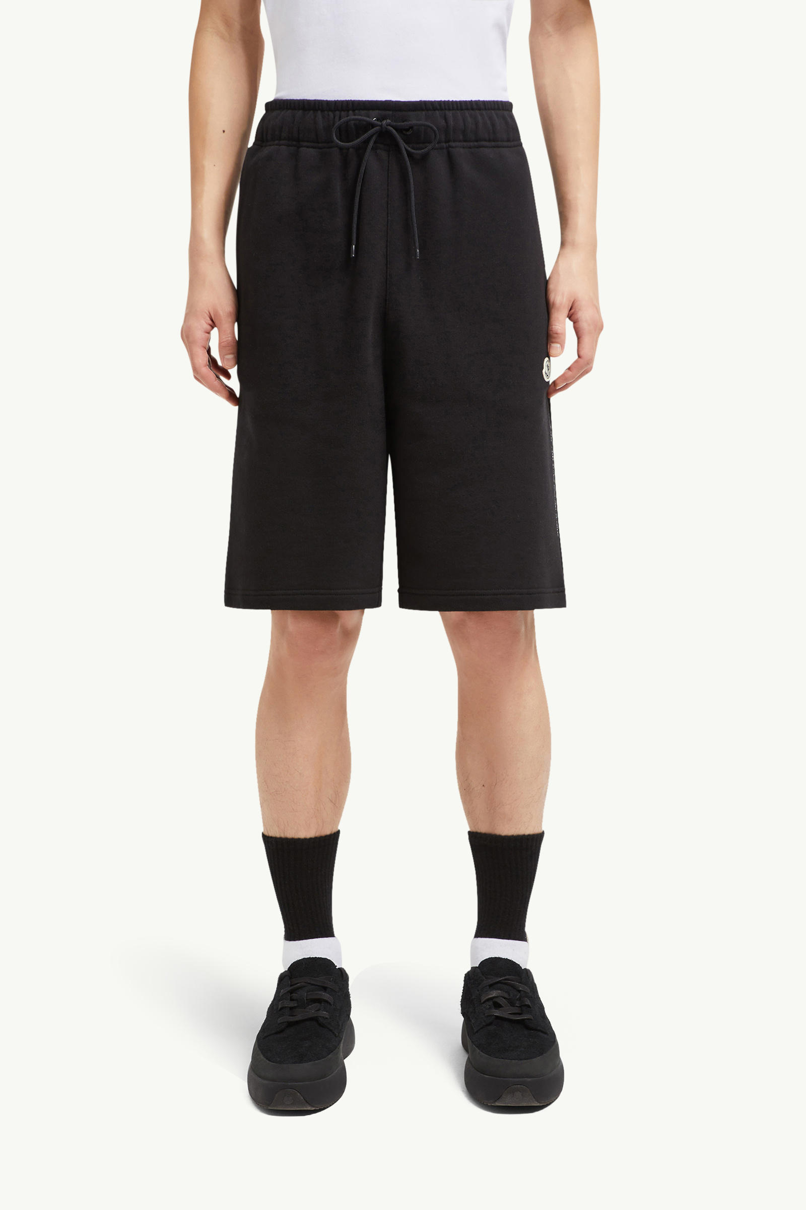 Moncler x FRGMT bestickte Logo-Baumwollshorts Herren Schwarz Moncler 3
