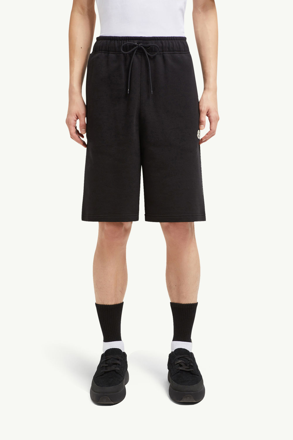 Moncler x FRGMT Embroidered Logo Cotton Shorts Men Black Moncler 3