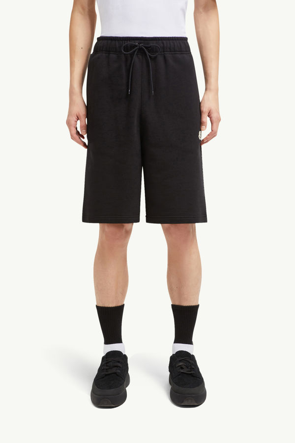 Moncler x FRGMT Embroidered Logo Cotton Shorts Men Black Moncler 3