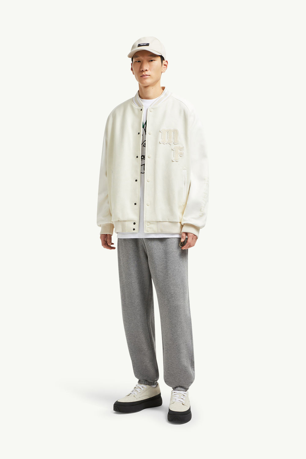 Moncler x FRGMT Logo Cotton Track Pants Men Gray Moncler 0