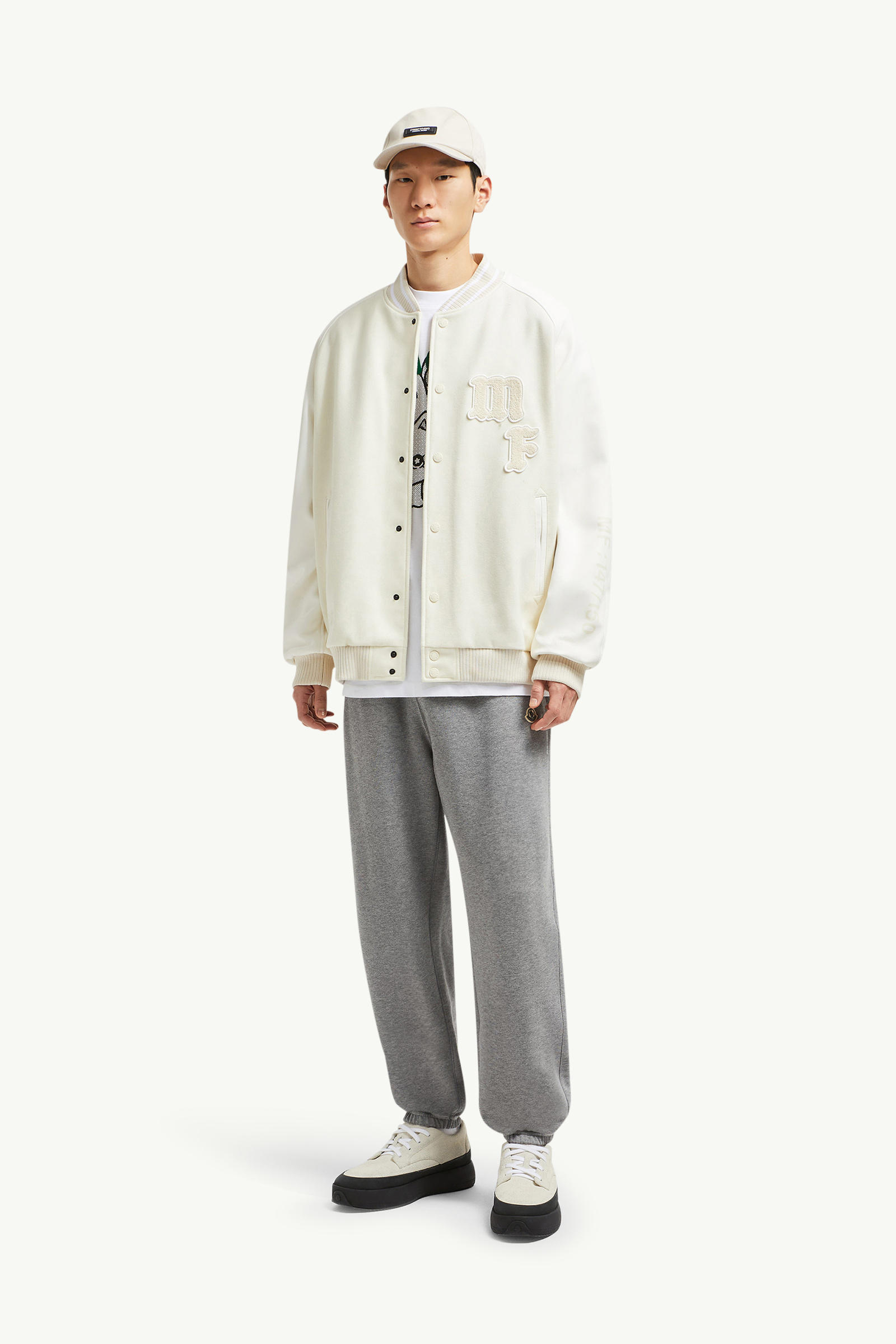 Moncler x FRGMT Logo Cotton Track Pants Men Gray Moncler 0