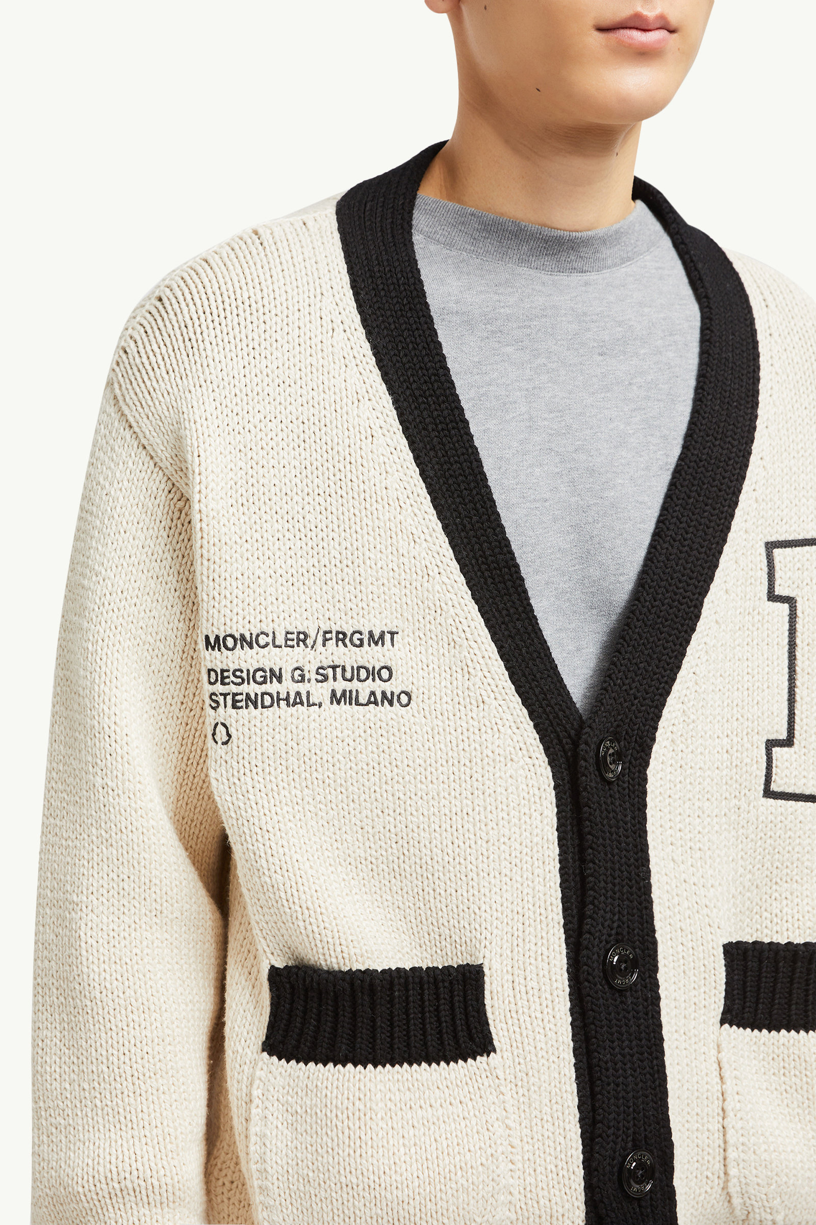 Moncler x FRGMT Embroidered Cotton Cardigan Men White Moncler 5