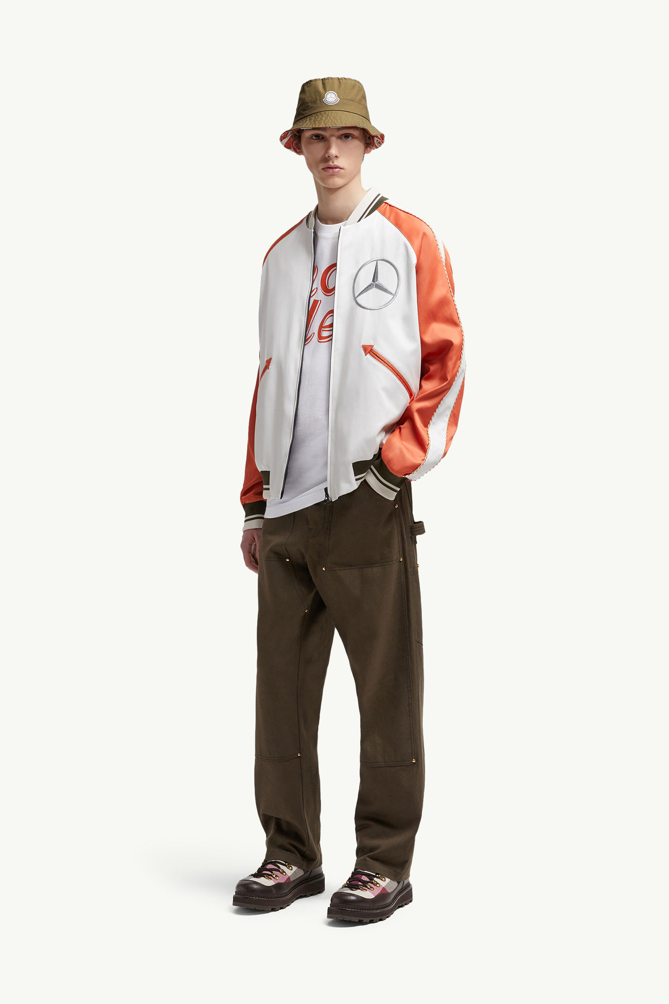 Moncler x Mercedes-Benz by NIGO Satet wendbare Bomberjacke aus Satin Herren Orange Moncler 0