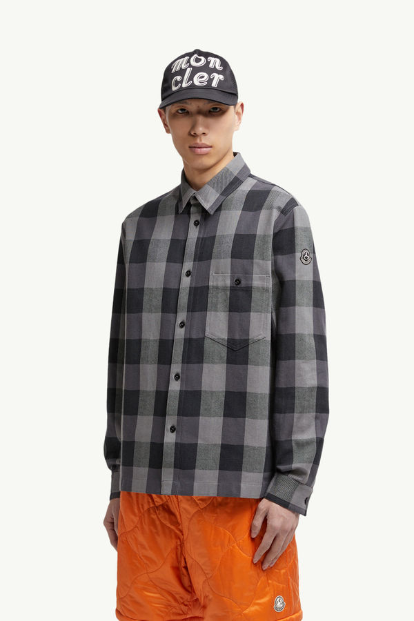 Moncler x Mercedes-Benz by NIGO Kariertes Hemd aus Baumwolle Schwarz & Grau Moncler 0