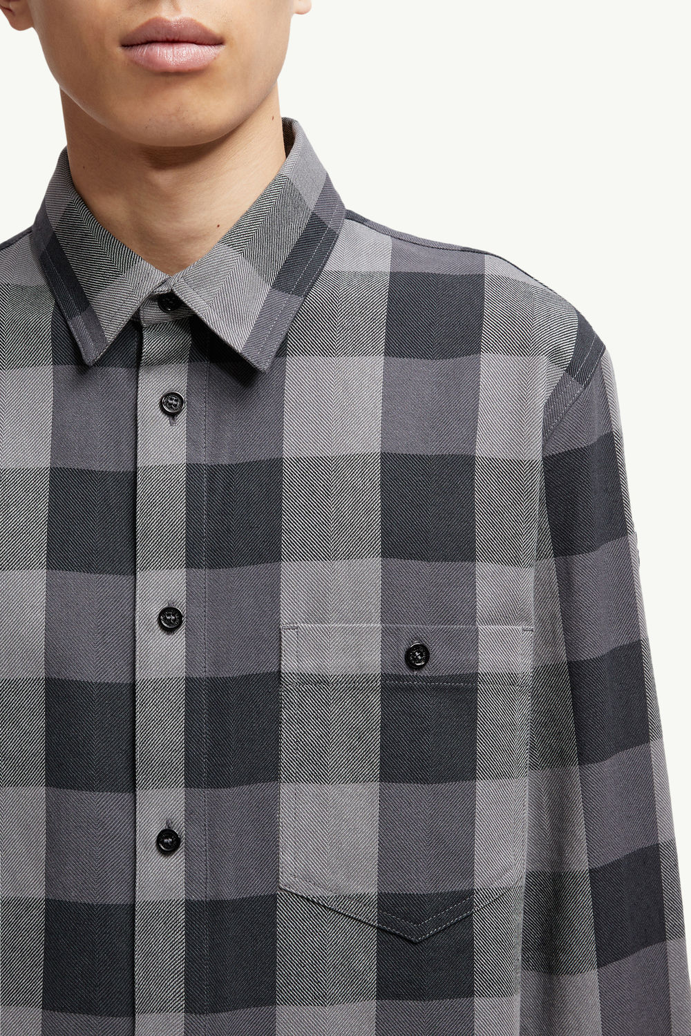 Chemise en coton à carreaux Moncler x Mercedes-Benz by NIGO Noir & Gris Moncler 5