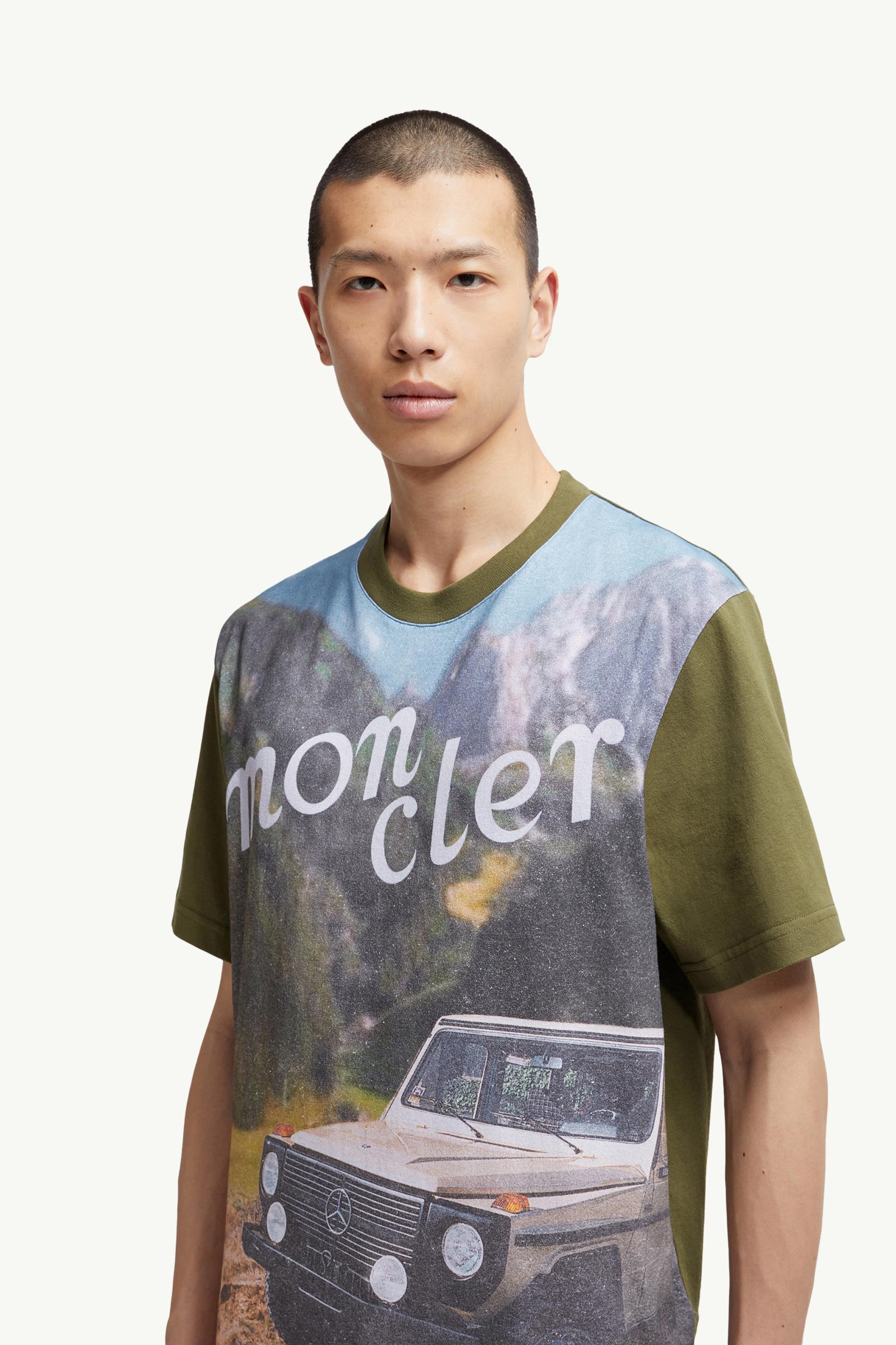 Moncler x Mercedes-Benz by NIGO Printed Cotton T-Shirt Men Olive Green Moncler 1