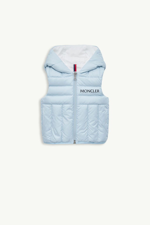 Doudoune sans manches à capuche Nerville Garçon Bleu clair Moncler 0