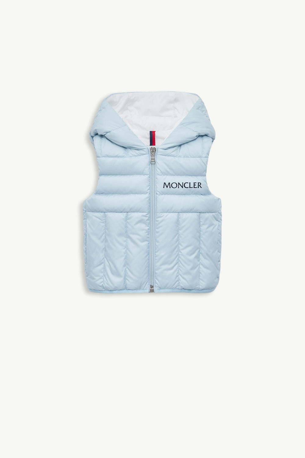 Nerville Hooded Down Gilet Boy Light Blue Moncler 0