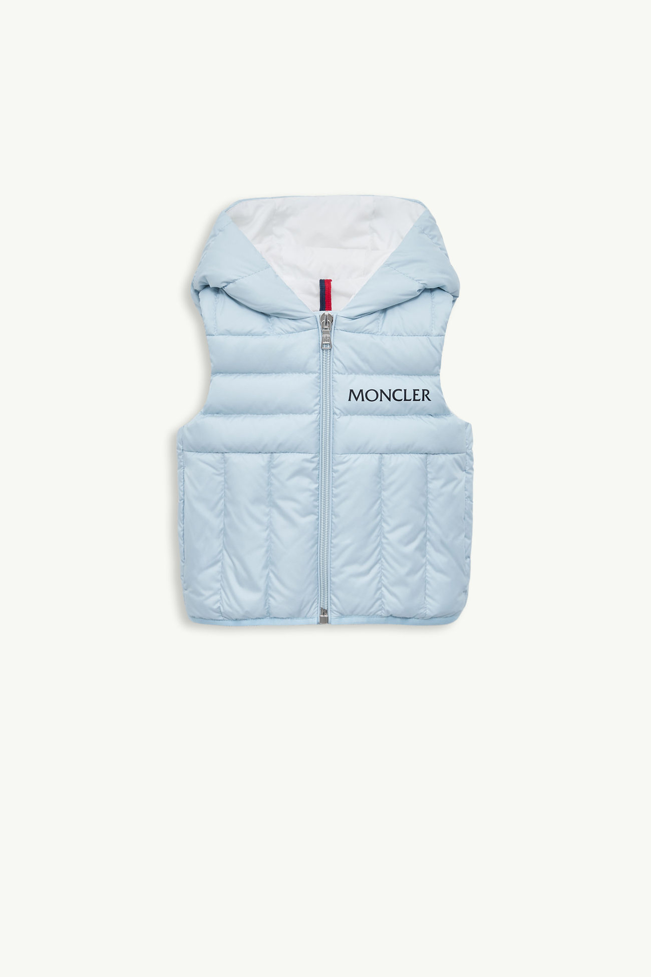 Nerville Hooded Down Gilet Boy Light Blue Moncler 0