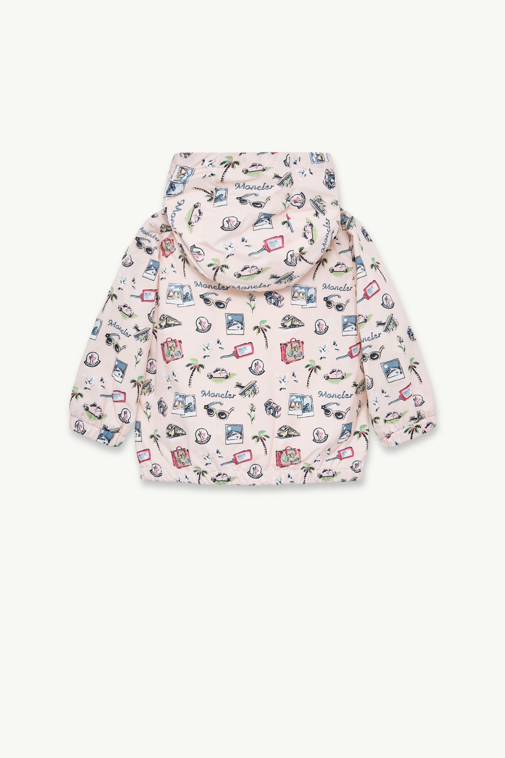 Hilda Printed Hooded Jacket Girl Beige Moncler 2