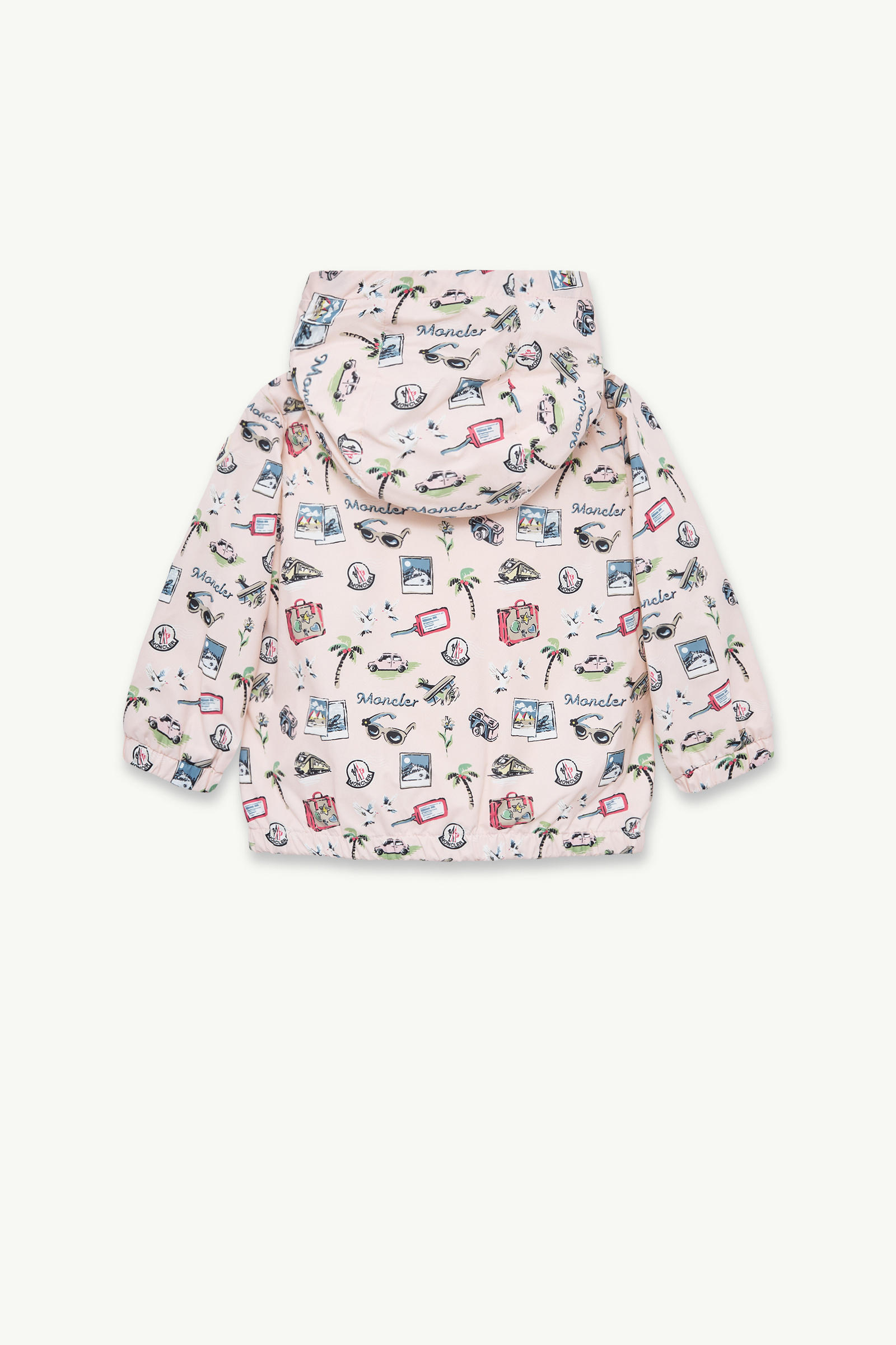 Hilda Printed Hooded Jacket Girl Beige Moncler 2