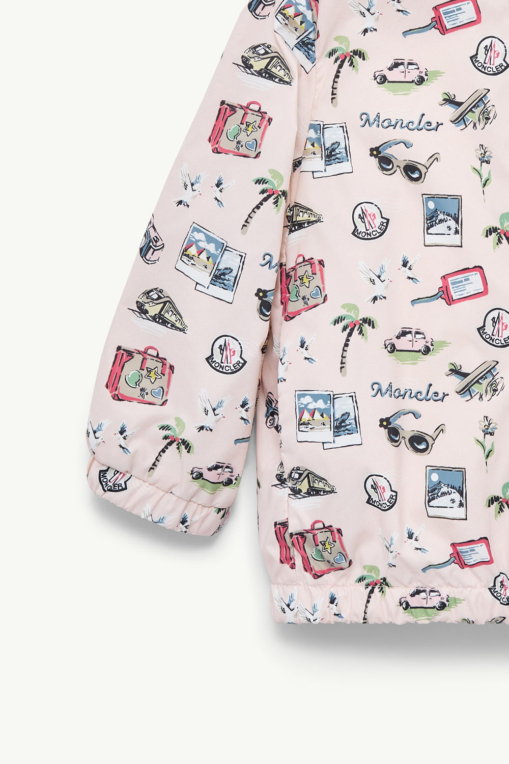 Hilda Printed Hooded Jacket Girl Beige Moncler 3