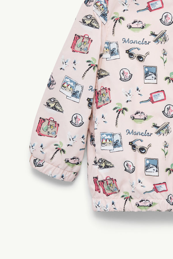 Hilda Printed Hooded Jacket Girl Beige Moncler 3