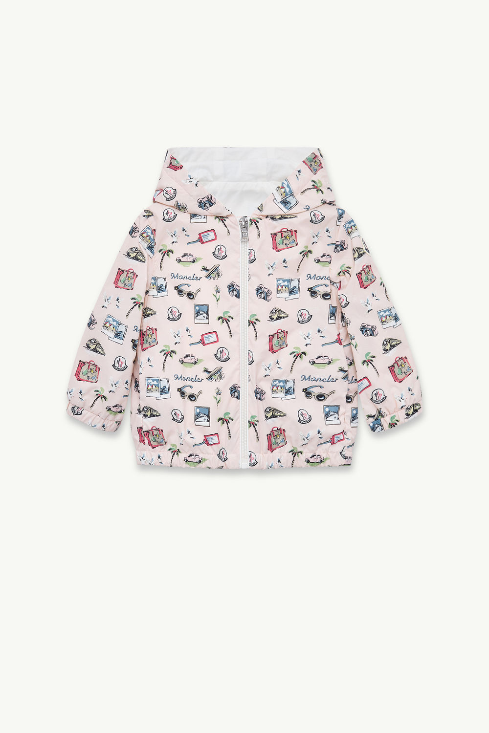 Hilda Printed Hooded Jacket Girl Beige Moncler 0