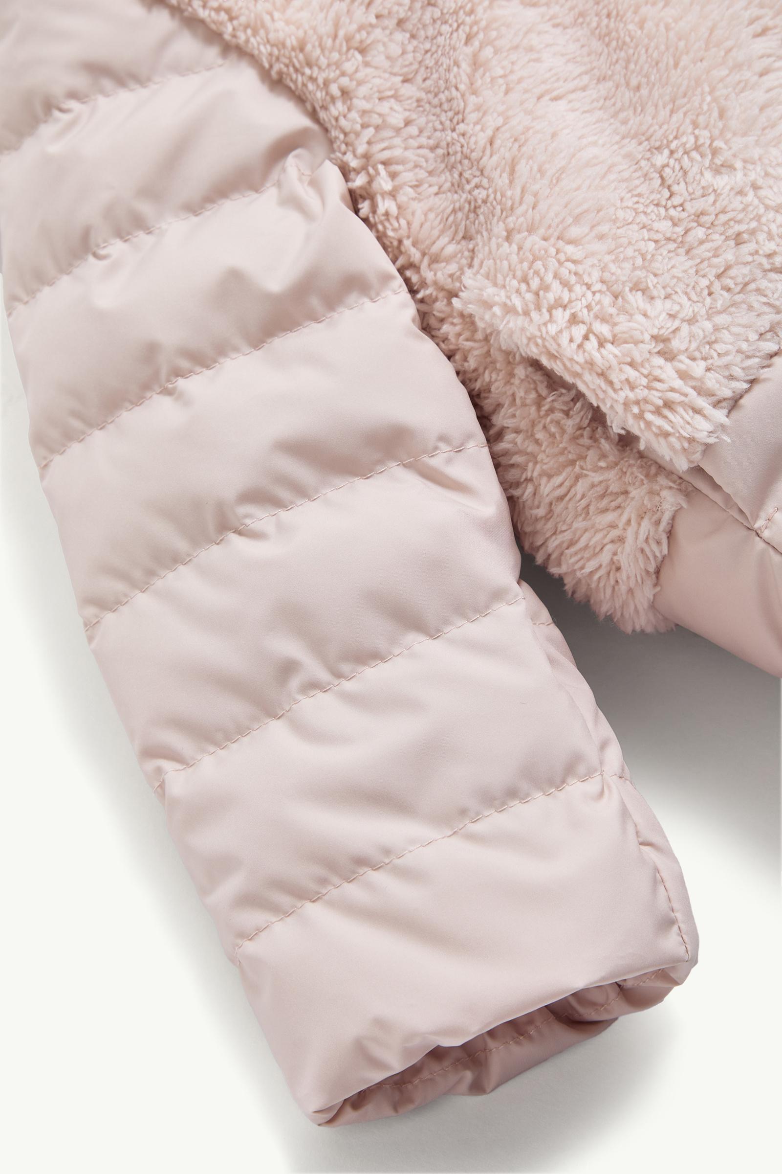 Light Beige Jerima Hooded Teddy Down Jacket - Outerwear for
