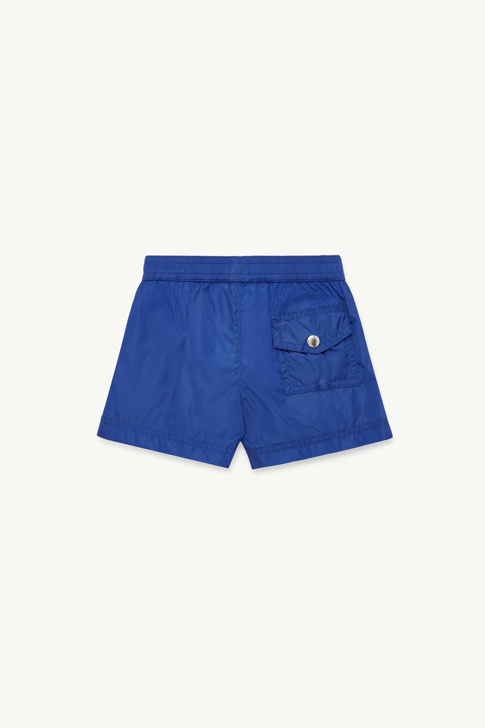 Tricolour-Trimmed Swim Shorts Boy Electric Blue Moncler 1