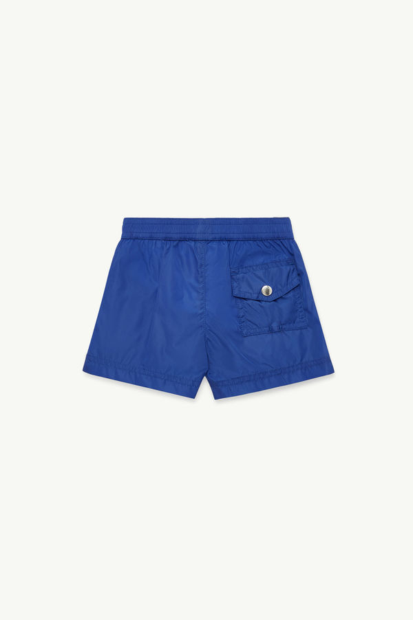 Tricolour-Trimmed Swim Shorts Boy Electric Blue Moncler 1