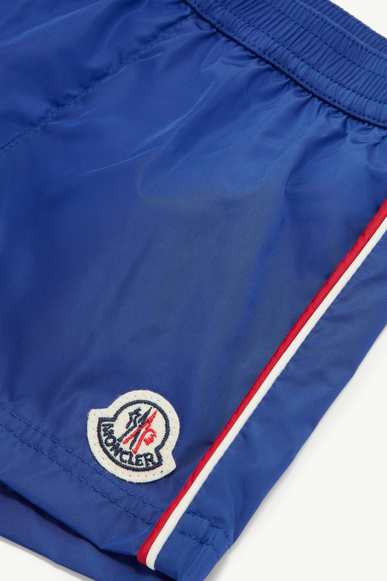Tricolour-Trimmed Swim Shorts Boy Electric Blue Moncler 2