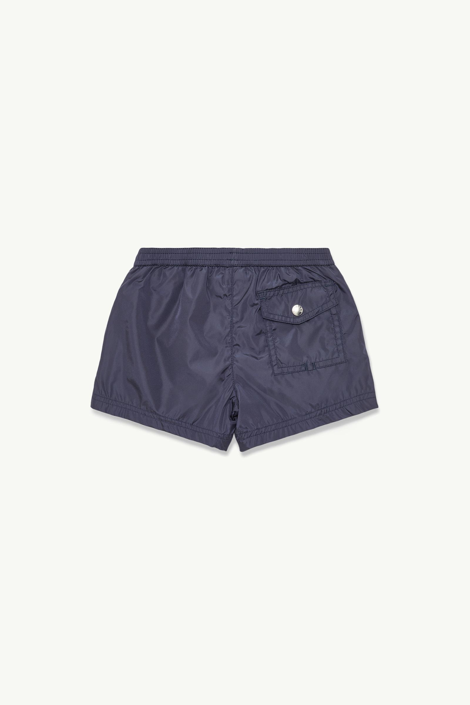 Tricolour-Trimmed Swim Shorts Boy Navy Blue Moncler 1