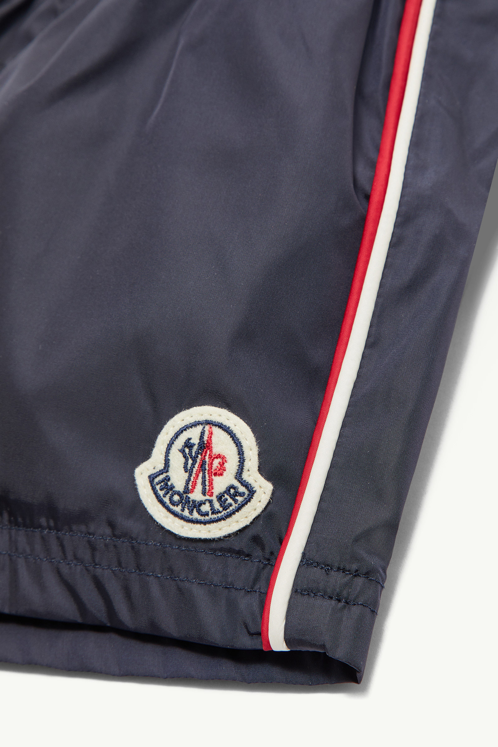 Tricolour-Trimmed Swim Shorts Boy Navy Blue Moncler 2