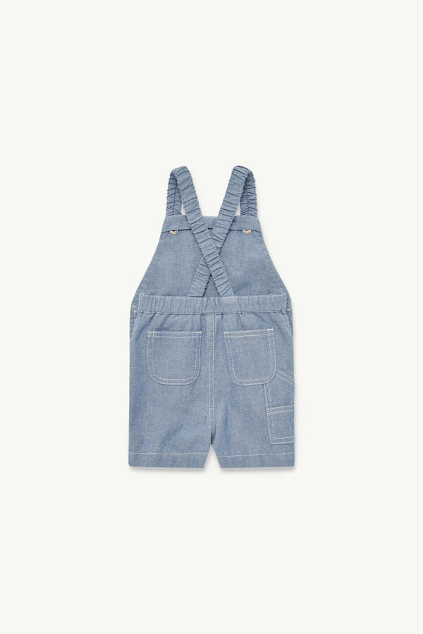 Overall aus Baumwoll-Chambray Jungen Jeansblau Moncler 1