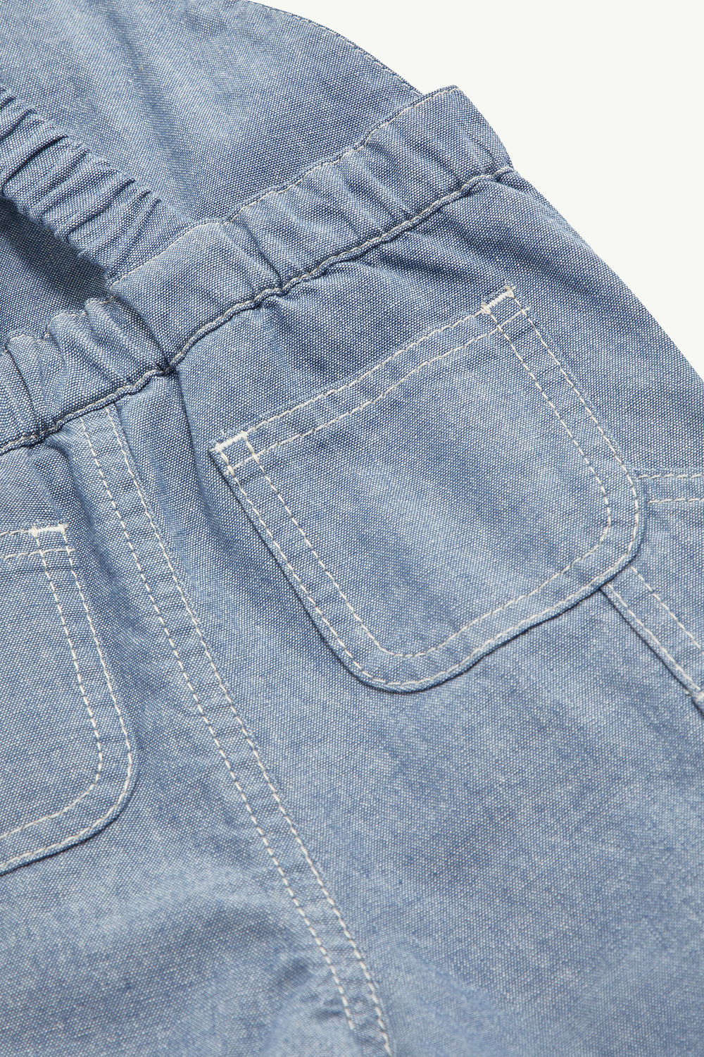 Cotton Chambray Overalls Boy Denim Blue Moncler 3
