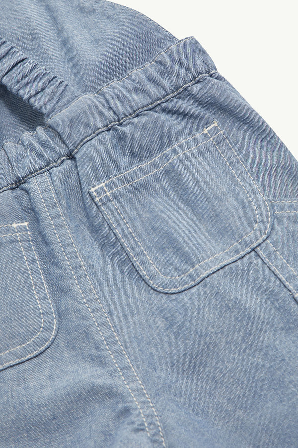 Overall aus Baumwoll-Chambray Jungen Jeansblau Moncler 3