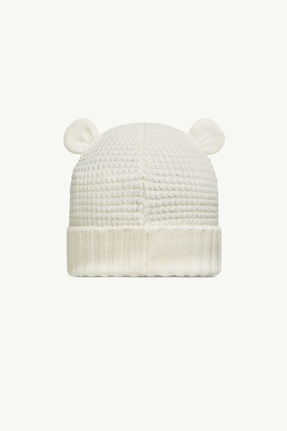 Wool Beanie with Teddy Bear Ears Gender Neutral White Moncler 2