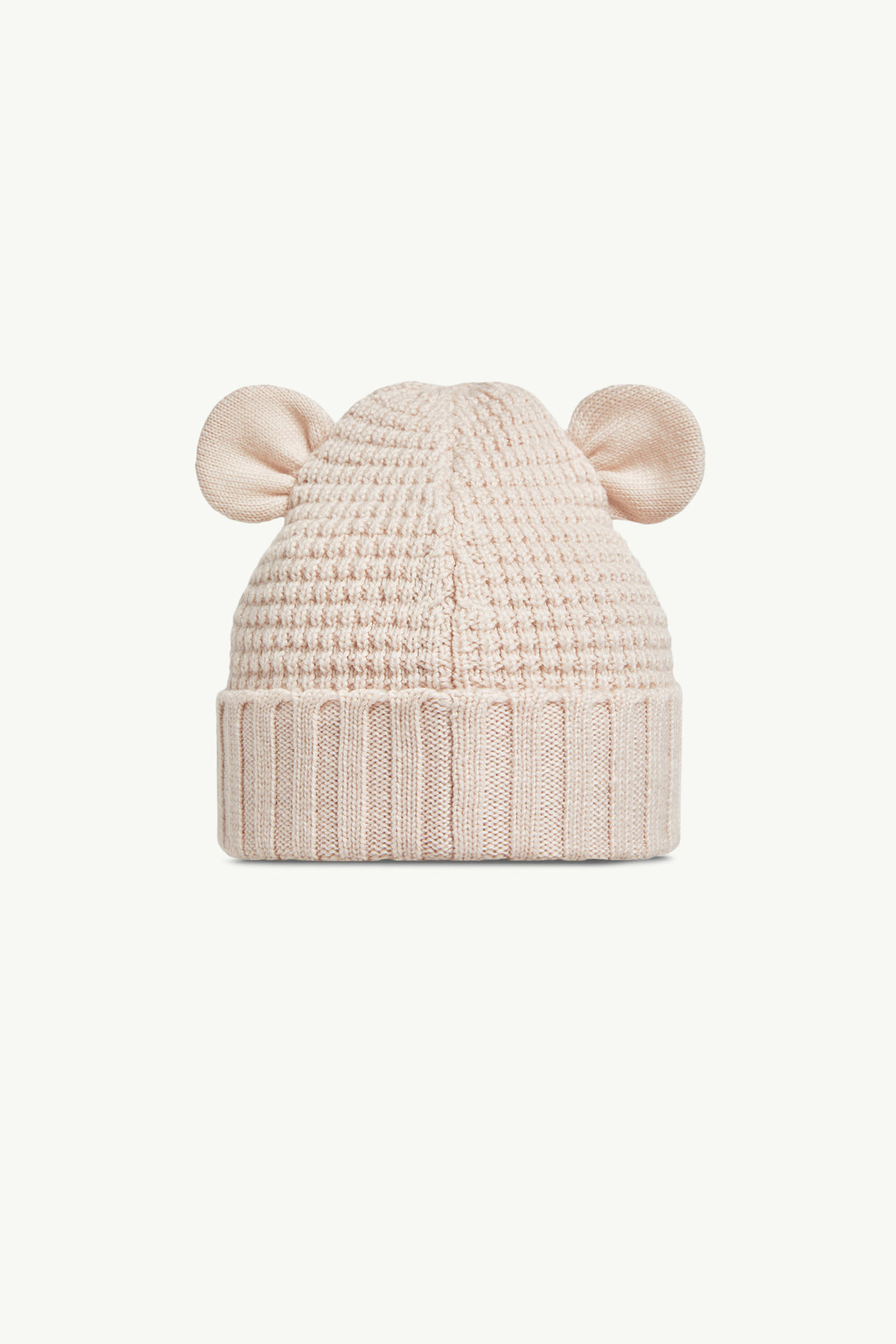 Wool Beanie with Teddy Bear Ears Gender Neutral Light Pink Moncler 2