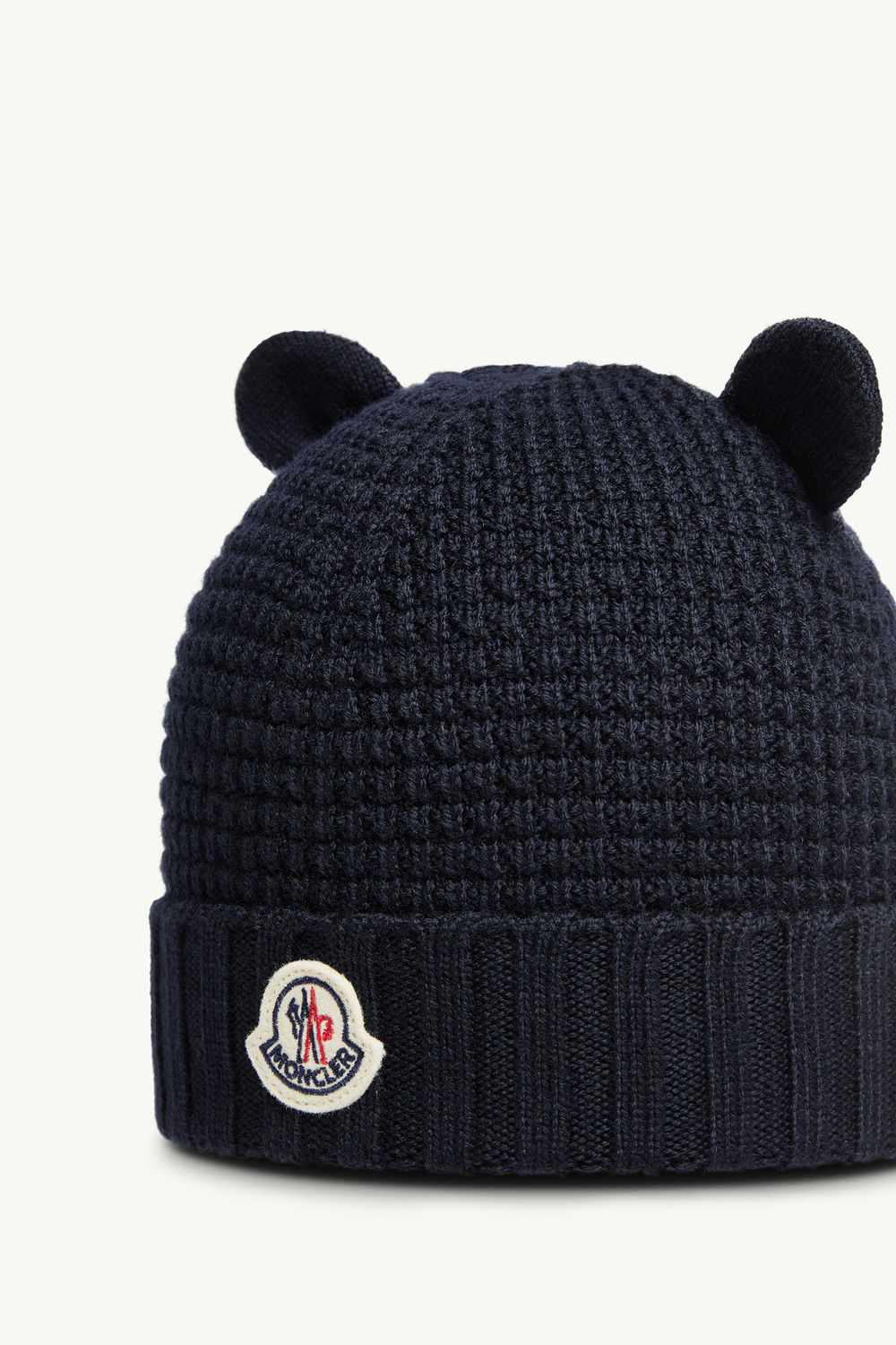 婴儿羊毛便帽饰有泰迪熊耳朵 中性 海军蓝色 Moncler 1