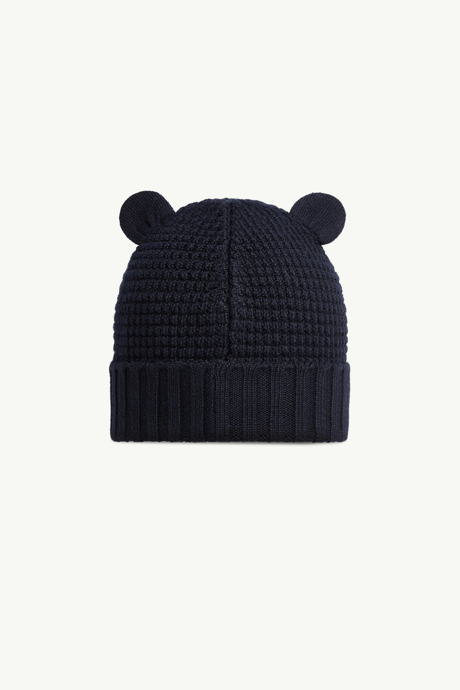 Wool Beanie with Teddy Bear Ears Gender Neutral Navy Blue Moncler 2