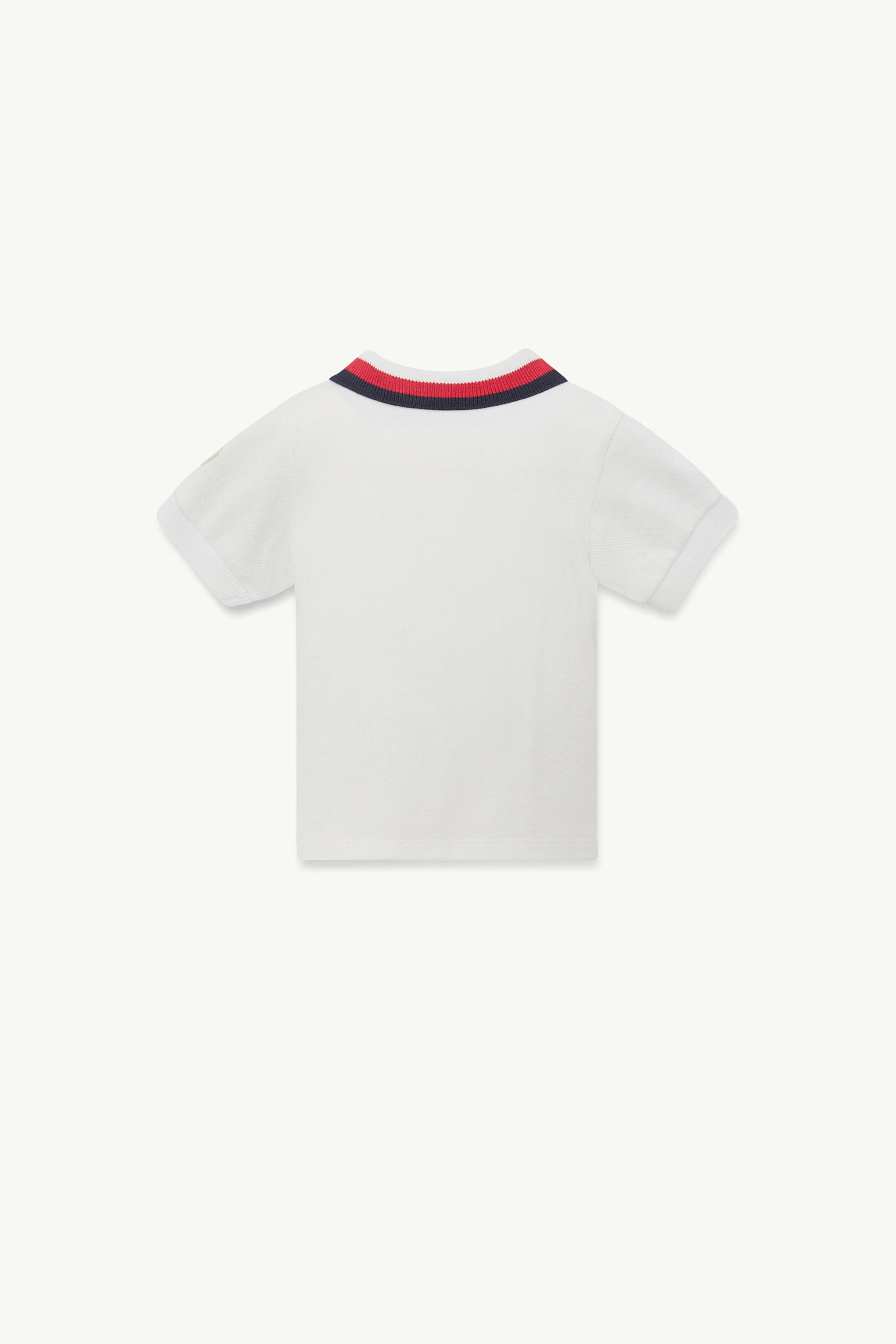 Embroidered Logo Cotton Polo Shirt Boy White Moncler 1
