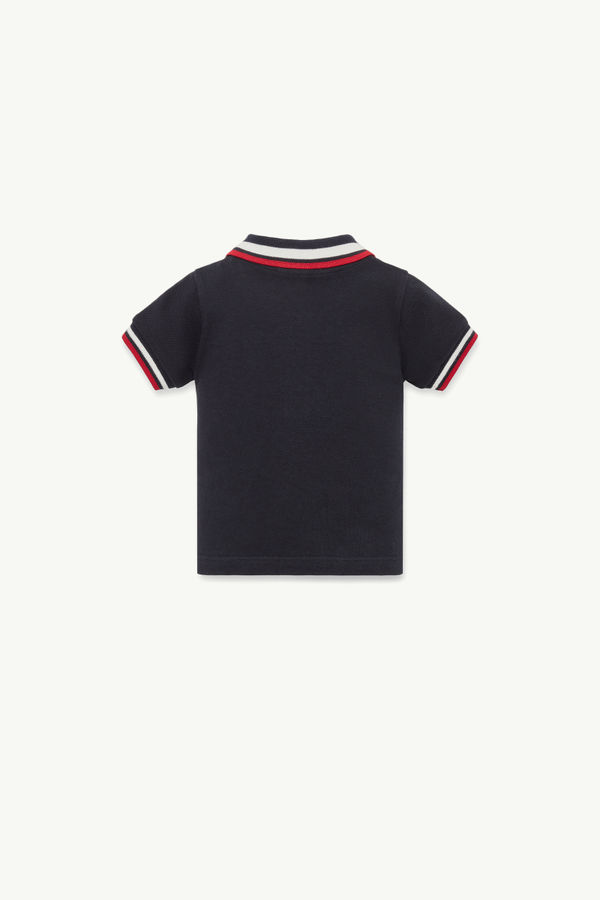 3컬러 트리밍 코튼 피케 폴로 셔츠 키즈 남아 네이비 블루 Moncler 1