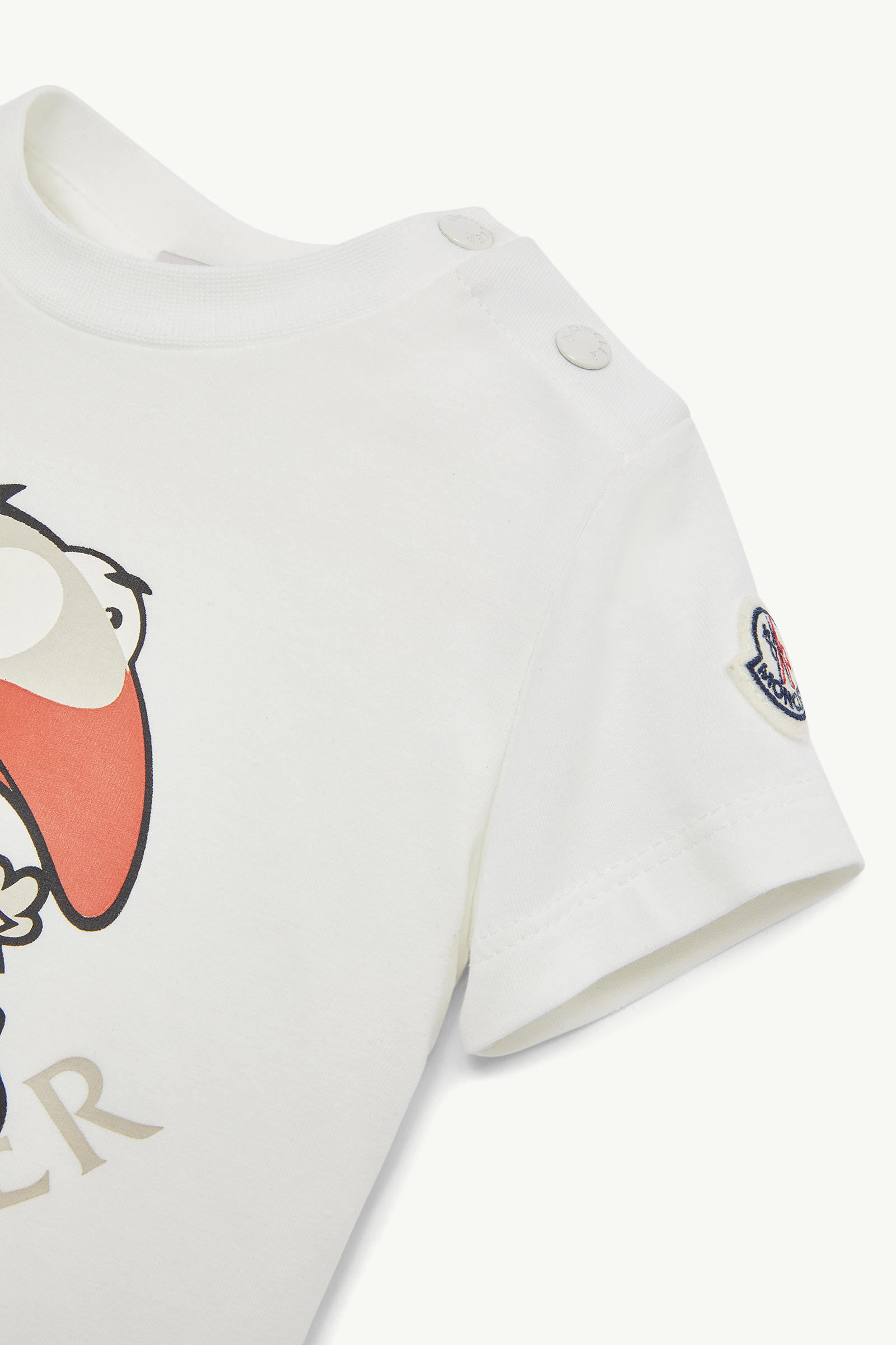 Basketball Motif Cotton T-Shirt Boy White Moncler 3
