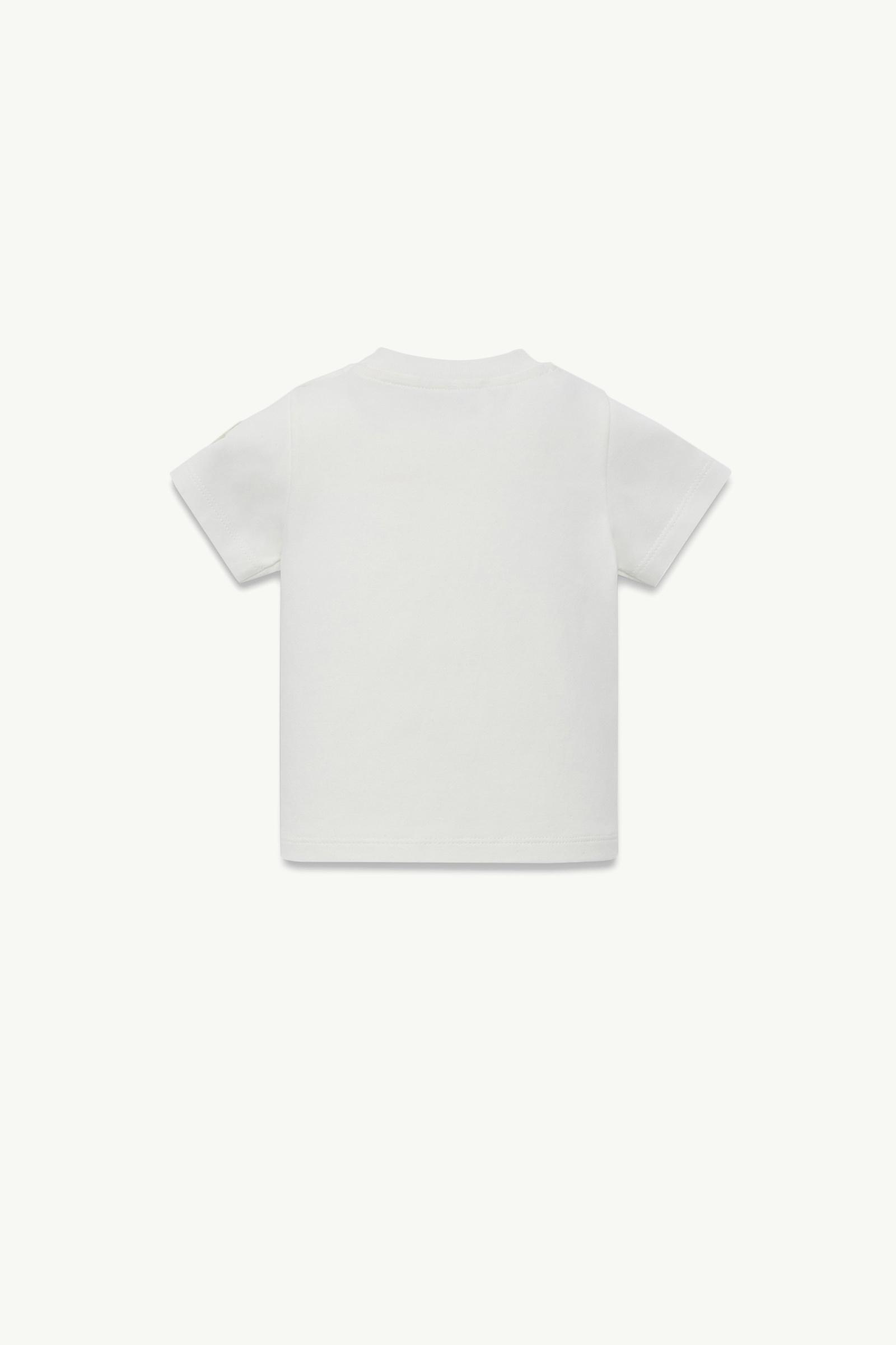Teddy Bear Motif Cotton T-Shirt Girl White Moncler 1