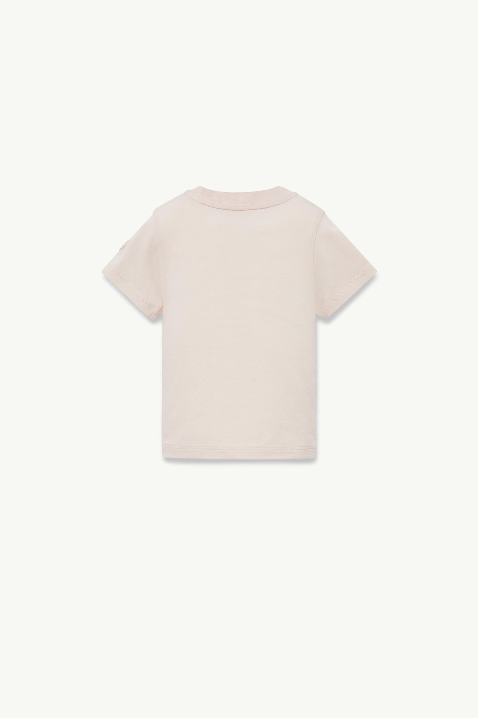 Teddy Bear Motif Cotton T-Shirt Girl Light Pink Moncler 1