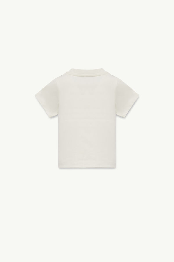 T-Shirt aus Baumwolle mit gesticktem Logo Mädchen Weiß Moncler 1