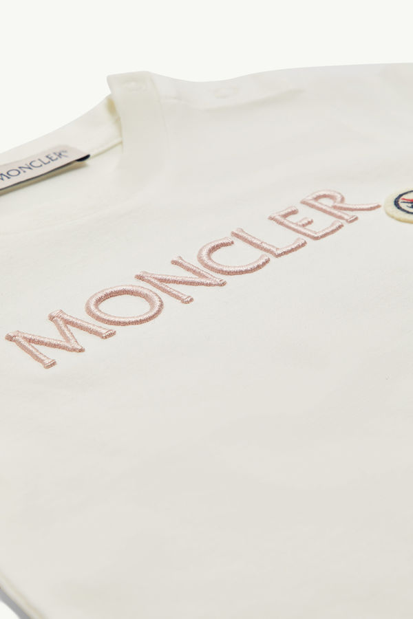 T-Shirt aus Baumwolle mit gesticktem Logo Mädchen Weiß Moncler 2