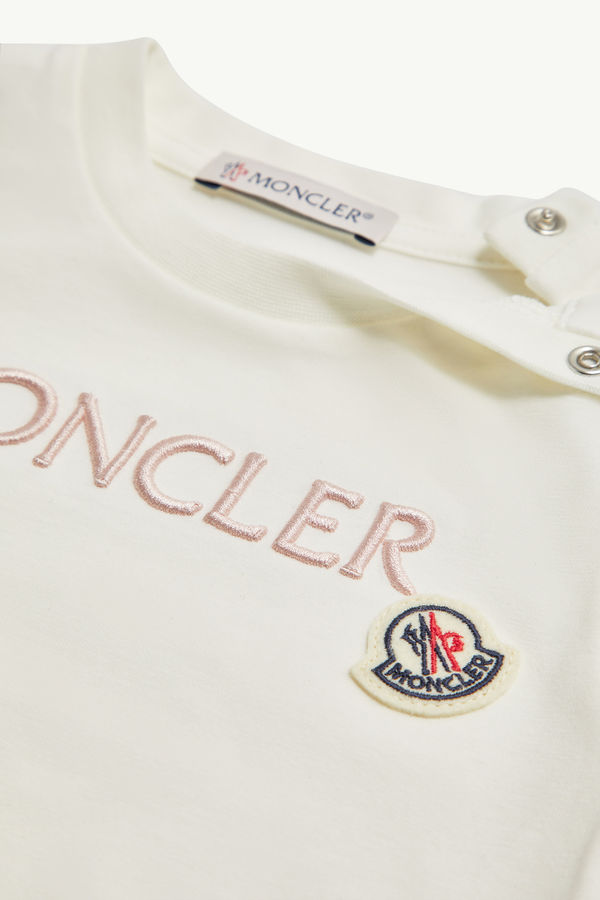 T-Shirt aus Baumwolle mit gesticktem Logo Mädchen Weiß Moncler 3