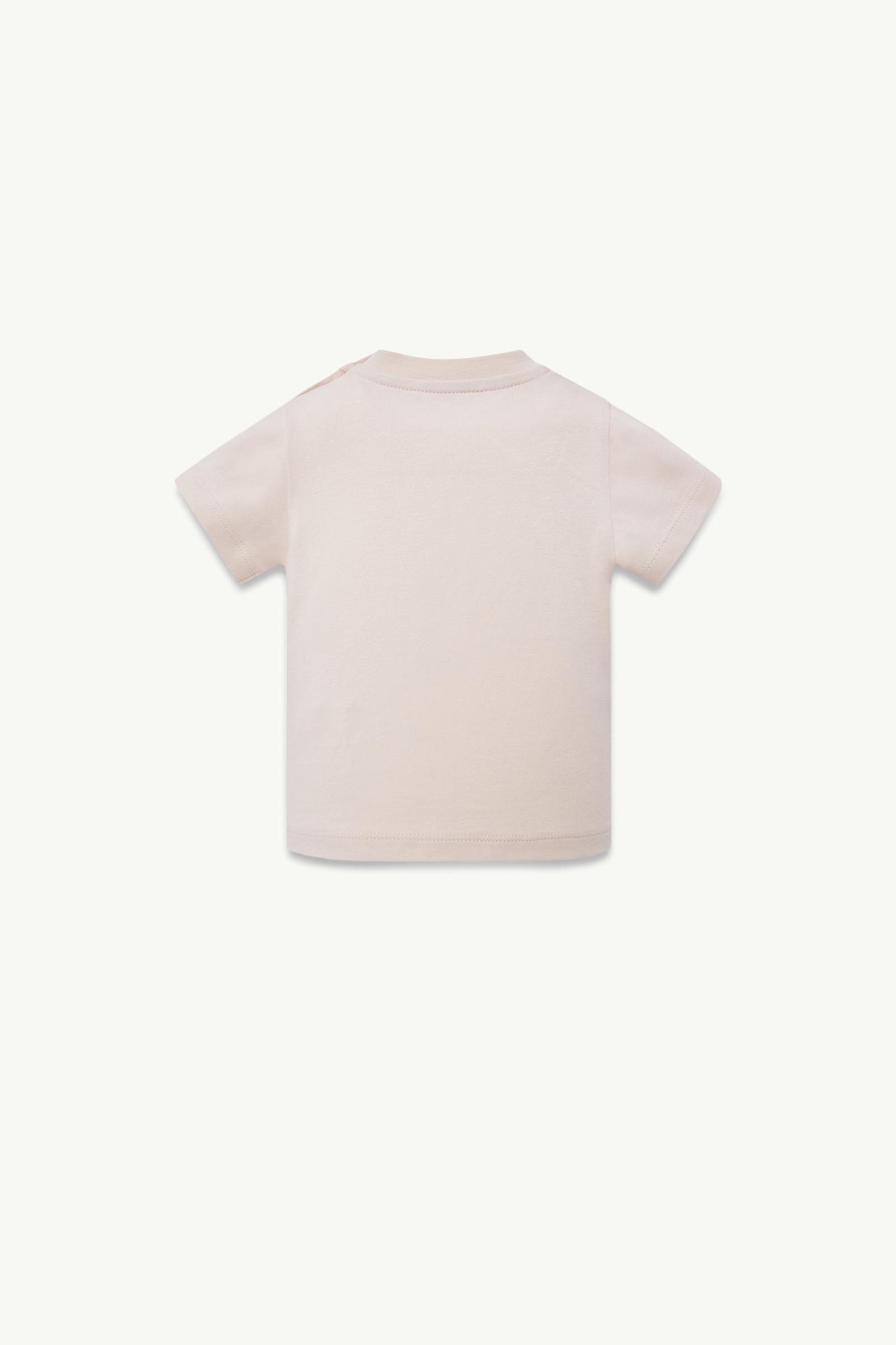 Embroidered Logo Cotton T-Shirt Girl Light Pink Moncler 1