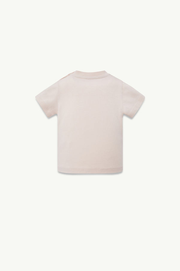 T-Shirt aus Baumwolle mit gesticktem Logo Mädchen Hellpink Moncler 1
