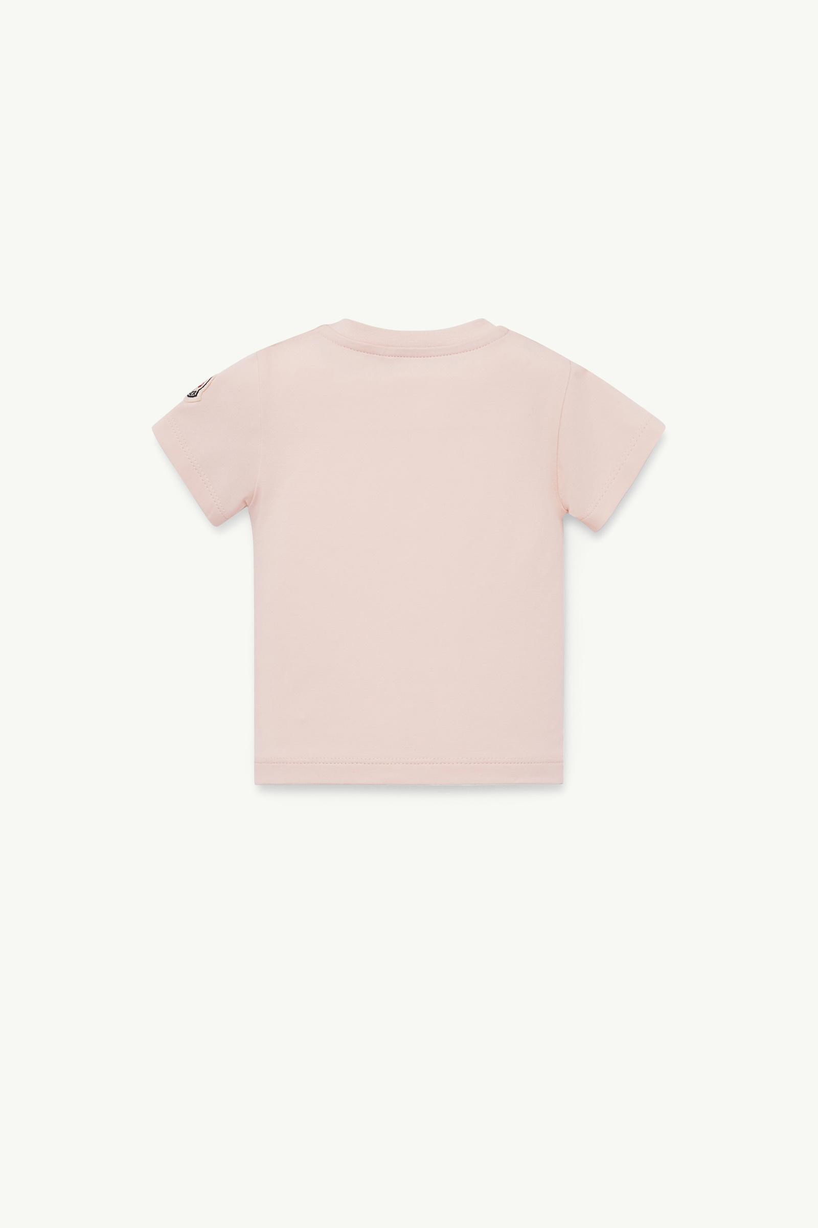 Teddy Bear Motif Cotton T-Shirt Gender Neutral Light Pink Moncler 1