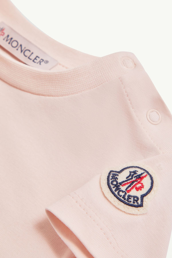 Teddy Bear Motif Cotton T-Shirt Gender Neutral Light Pink Moncler 2