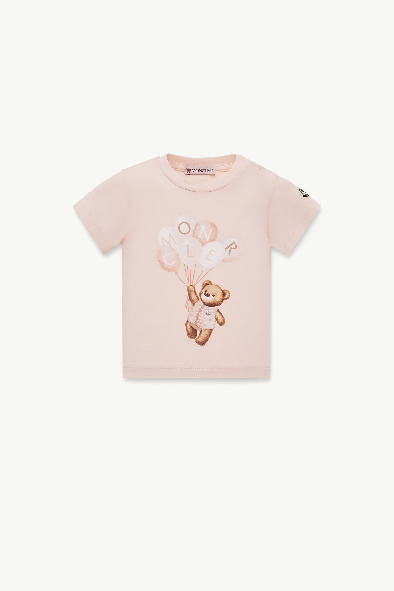 Baumwoll-T-Shirt mit Teddybär-Motiv Genderneutral Hellpink Moncler 0