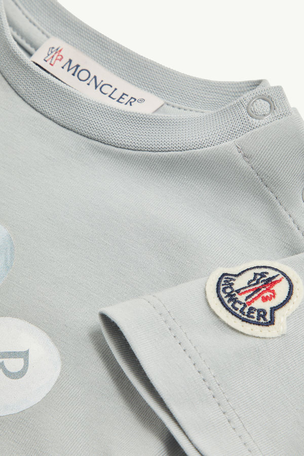 Teddy Bear Motif Cotton T-Shirt Gender Neutral Gray Moncler 2