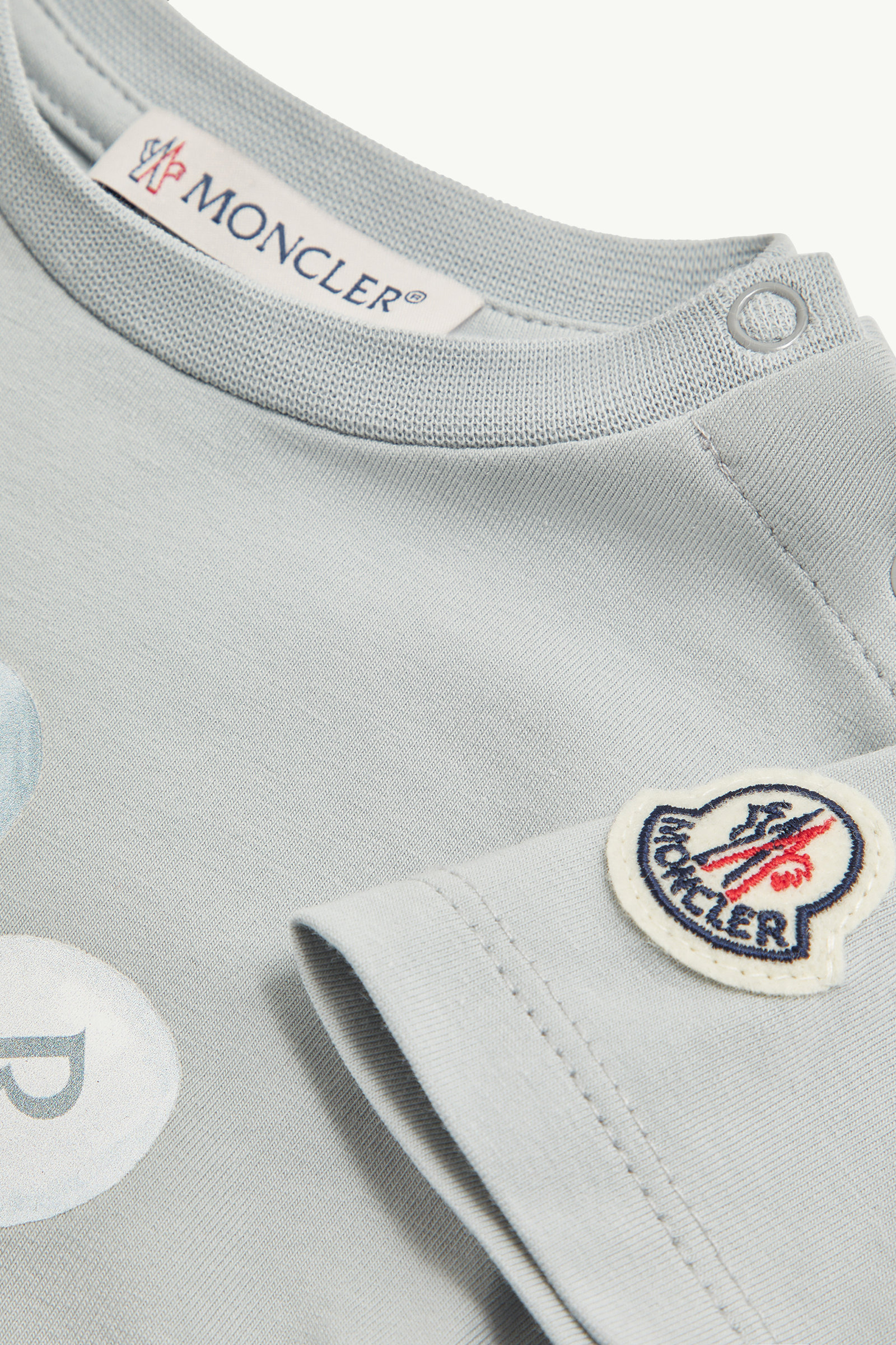 Teddy Bear Motif Cotton T-Shirt Gender Neutral Gray Moncler 2