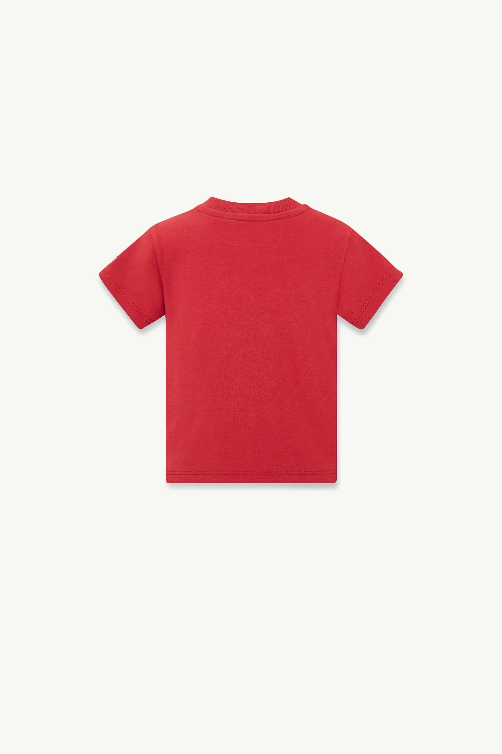 Aquatic Logo Cotton T-Shirt Boy Red Moncler 1