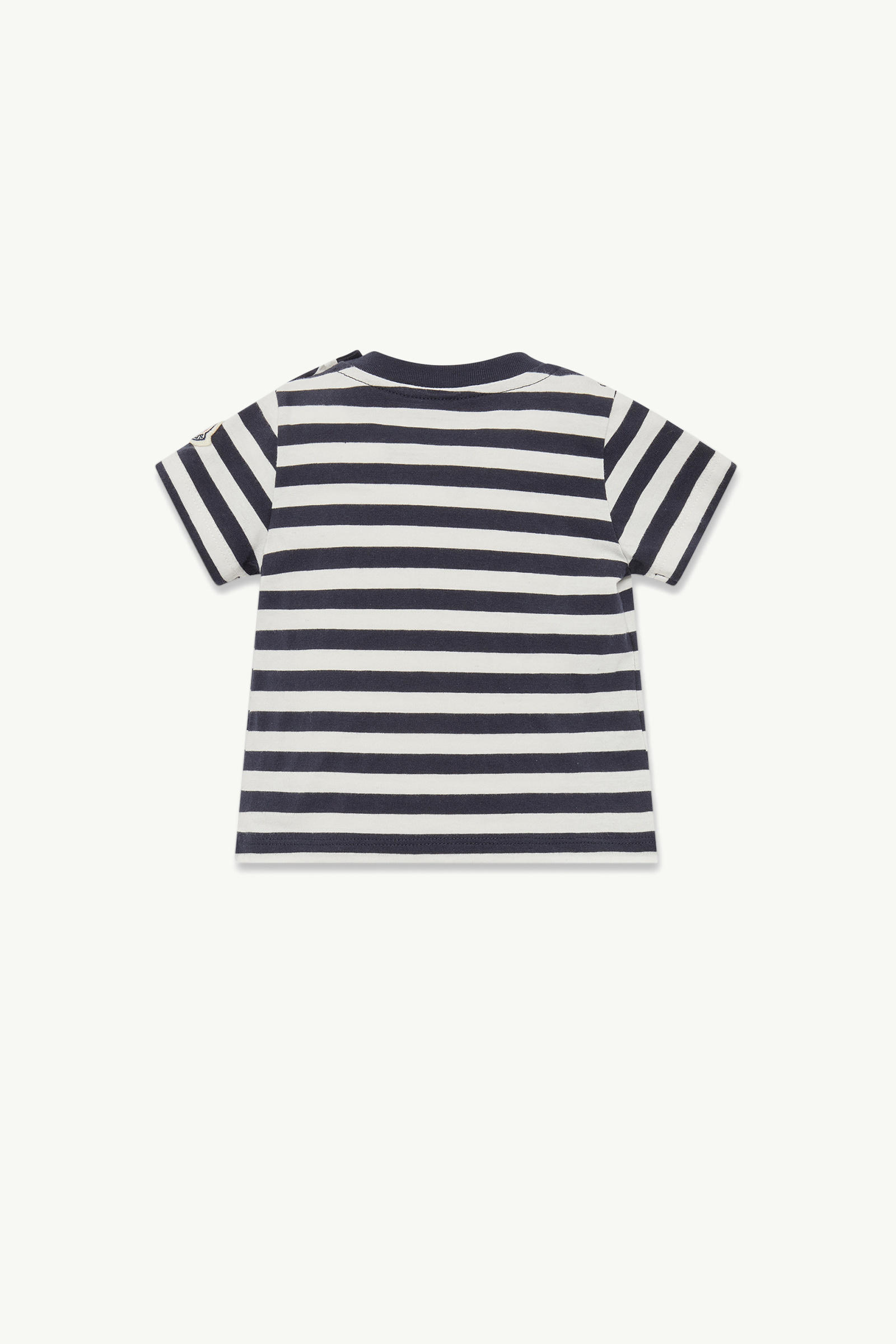 Whale Motif Cotton T-Shirt Boy White & Blue Moncler 1