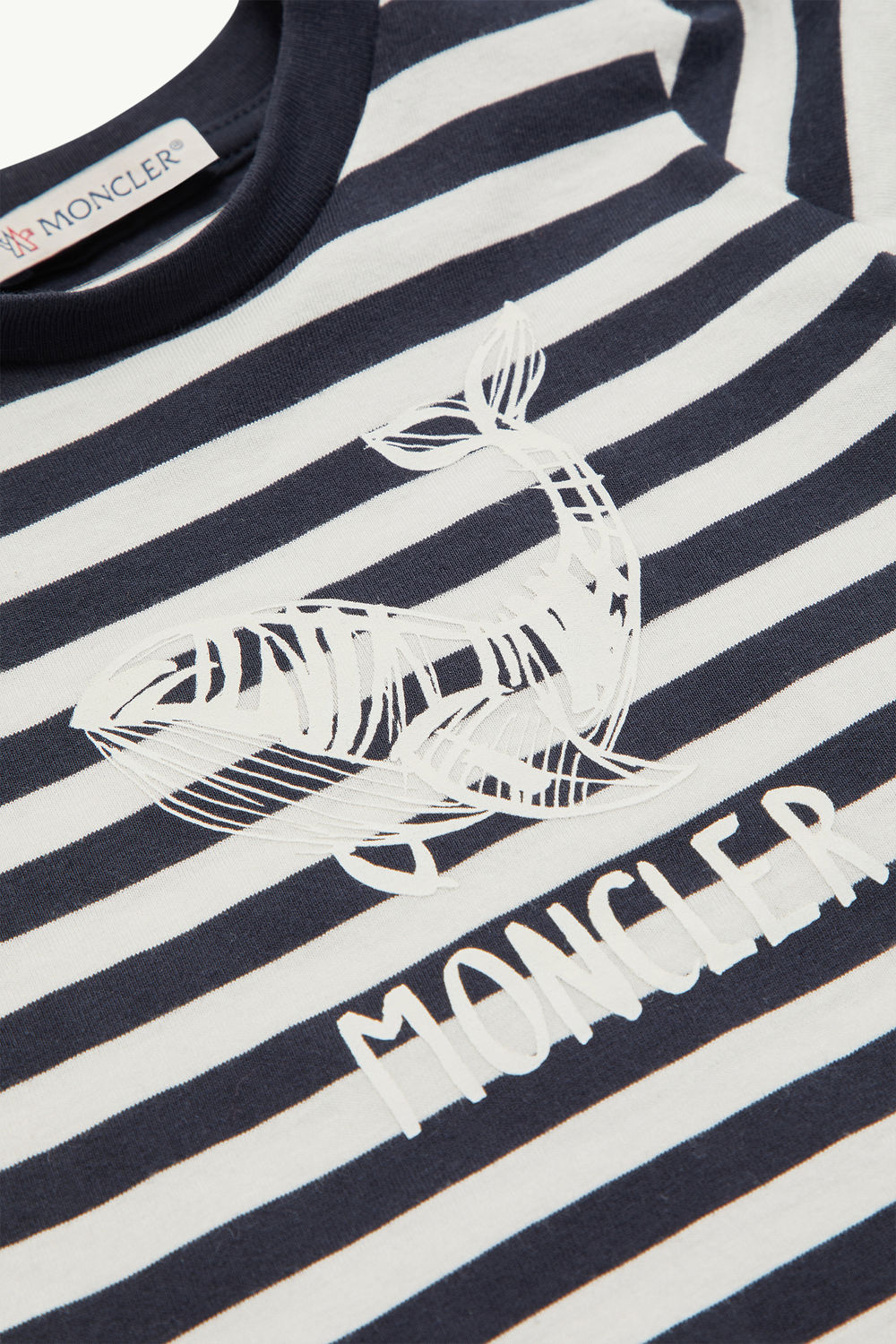 T-shirt en coton à motif baleine Garçon Blanc & Bleu Moncler 2
