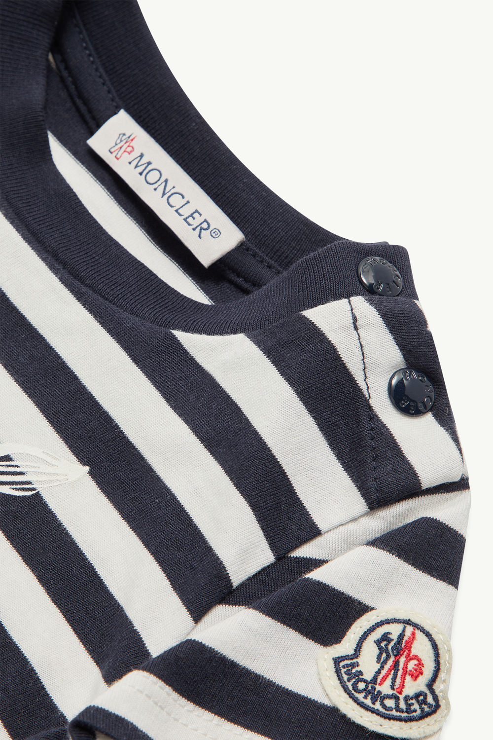 T-shirt en coton à motif baleine Garçon Blanc & Bleu Moncler 3